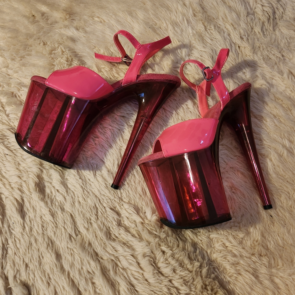 Pleaser 8 Inch Pink Heels Size 9